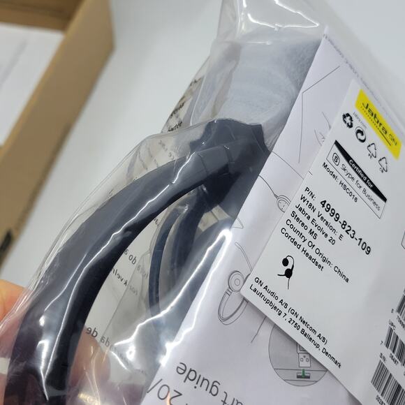 Jabra HSC016 Evolve 20 USB 2 Ear Stereo MS 4999-823-109 Corded Headset New - Picture 6 of 7